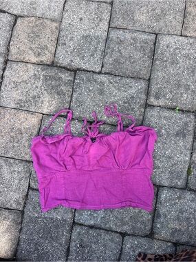 Brandy Melville Magenta Purple Tie-Strap Crop Camisole